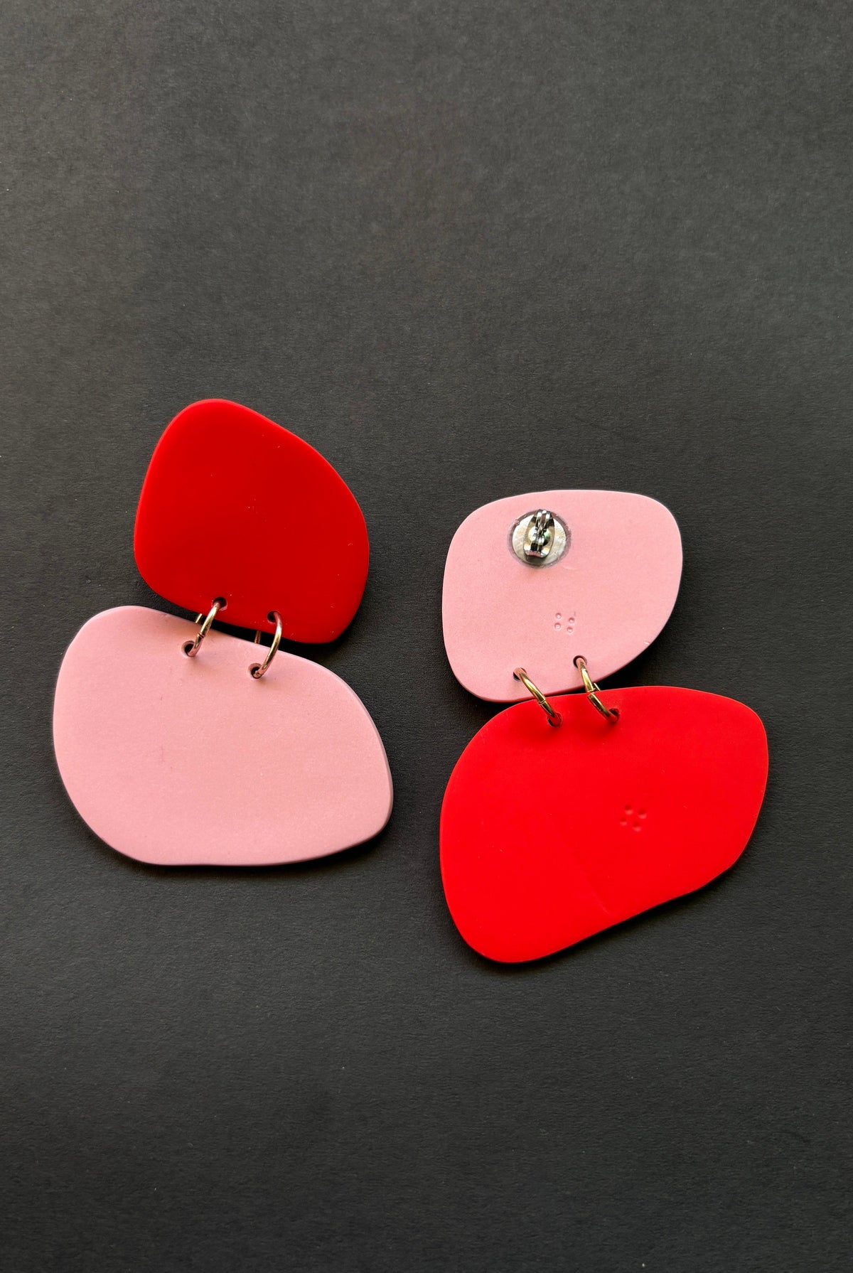 Classic Quads - Red and Paeony - CiceroniEarringsColoured Ears