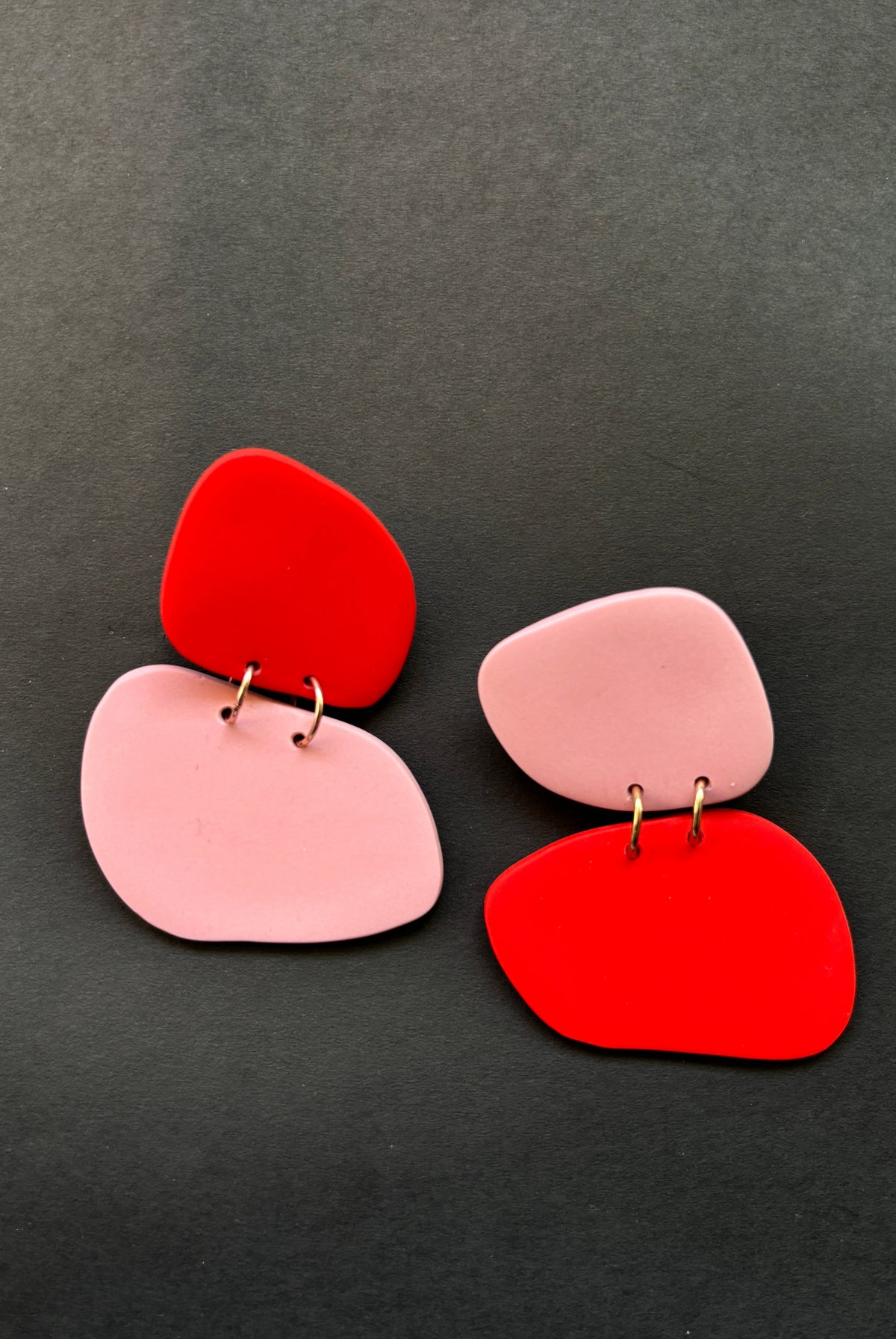 Classic Quads - Red and Paeony - CiceroniEarringsColoured Ears