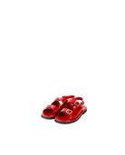 Classic Two Strap Leather Women's Sandals - Cherry Red - CiceroniSandalsSlomotion
