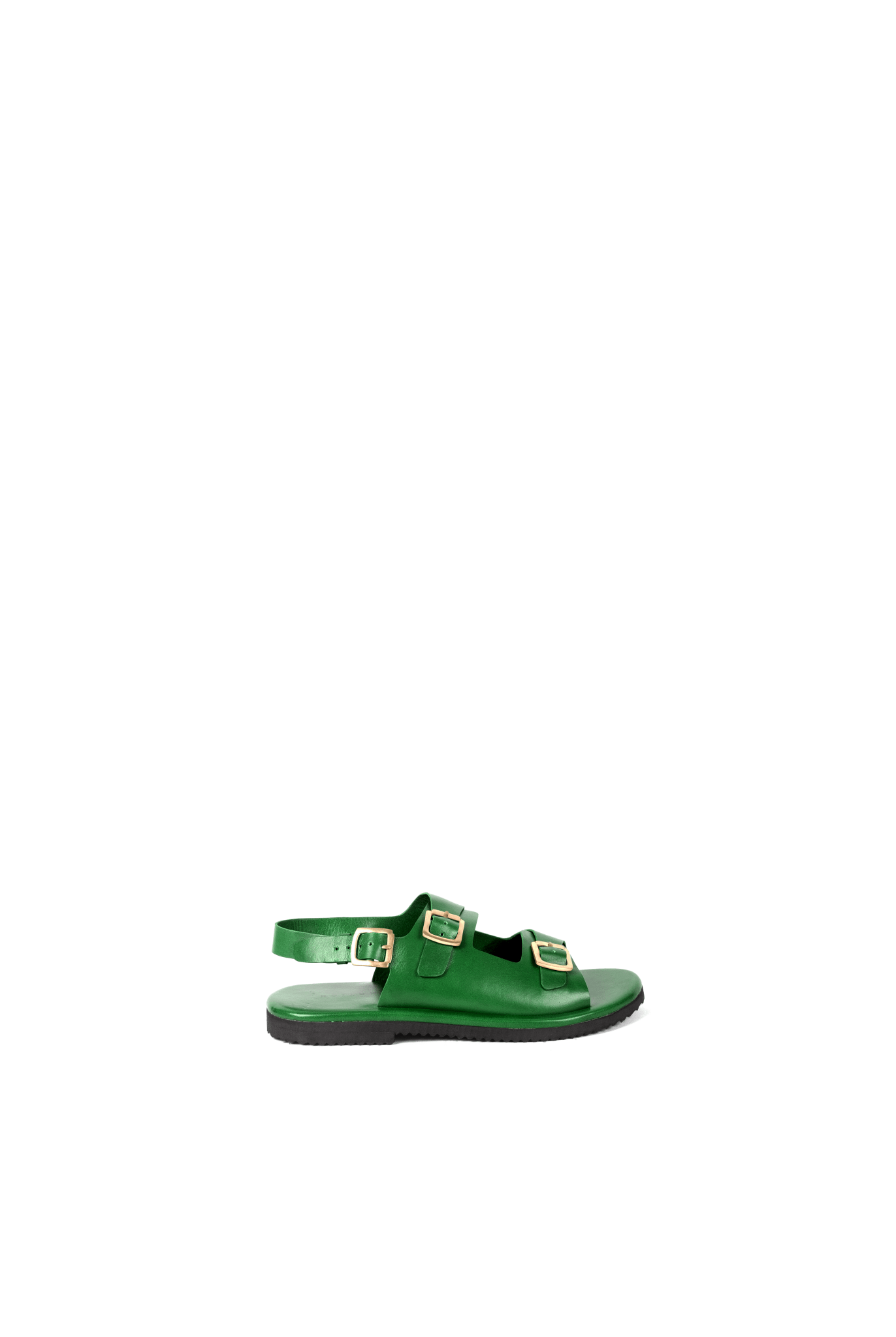 Classic Two Strap Leather Women's Sandals - Green - CiceroniSandalsSlomotion