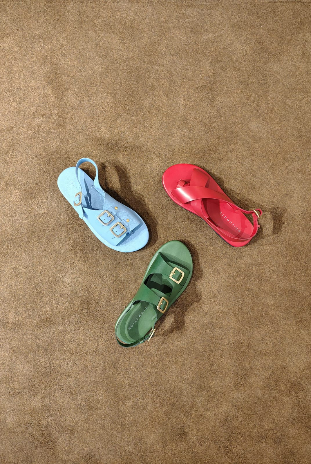 Classic Two Strap Leather Women's Sandals - Green - CiceroniSandalsSlomotion
