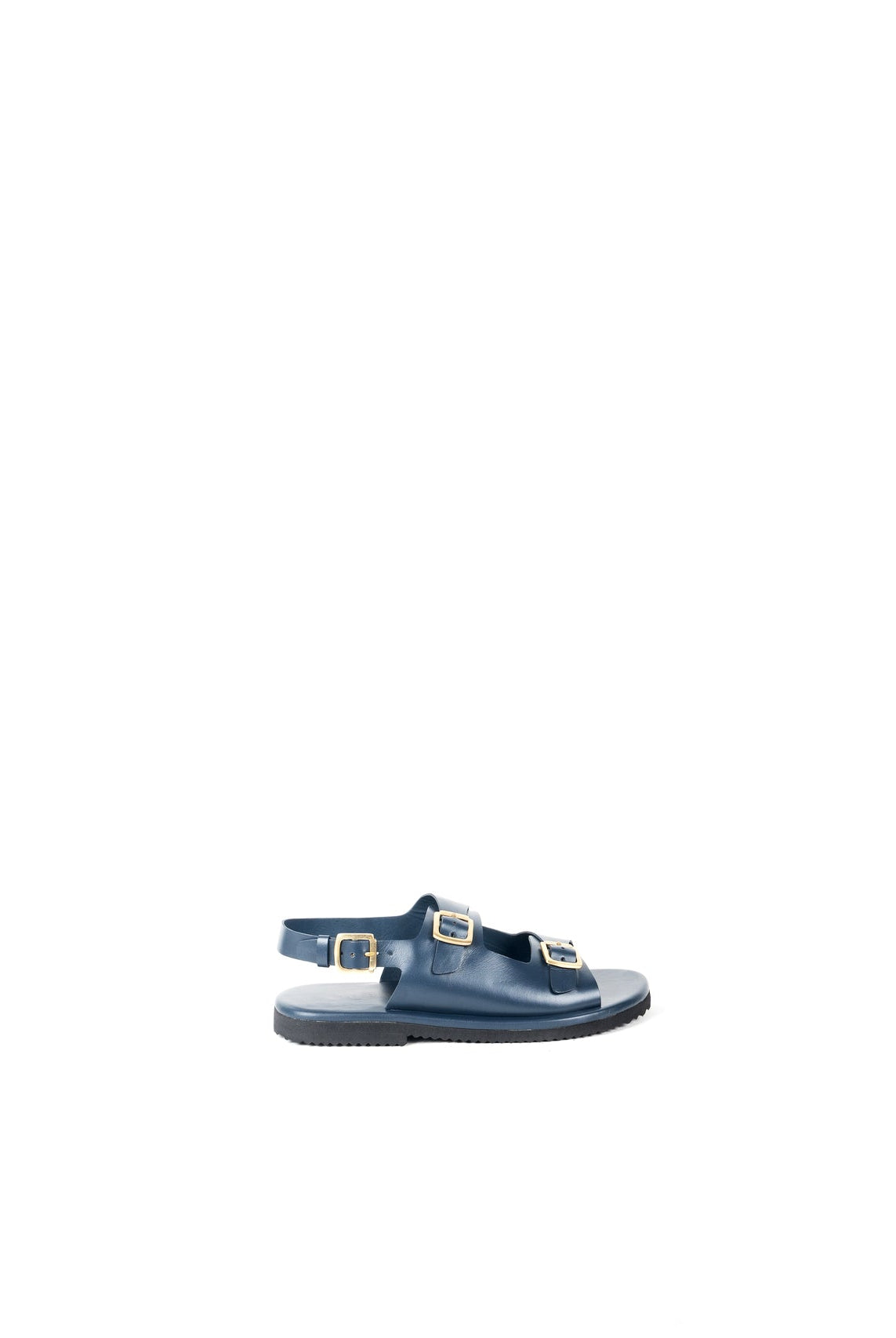 Classic Two Strap Leather Women's Sandals - Navy - CiceroniSandalsSlomotion