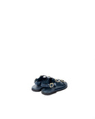 Classic Two Strap Leather Women's Sandals - Navy - CiceroniSandalsSlomotion