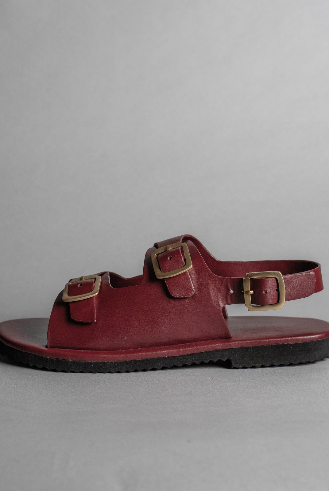 Classic Two Strap Leather Women's Sandals - Wine - CiceroniSandalsSlomotion