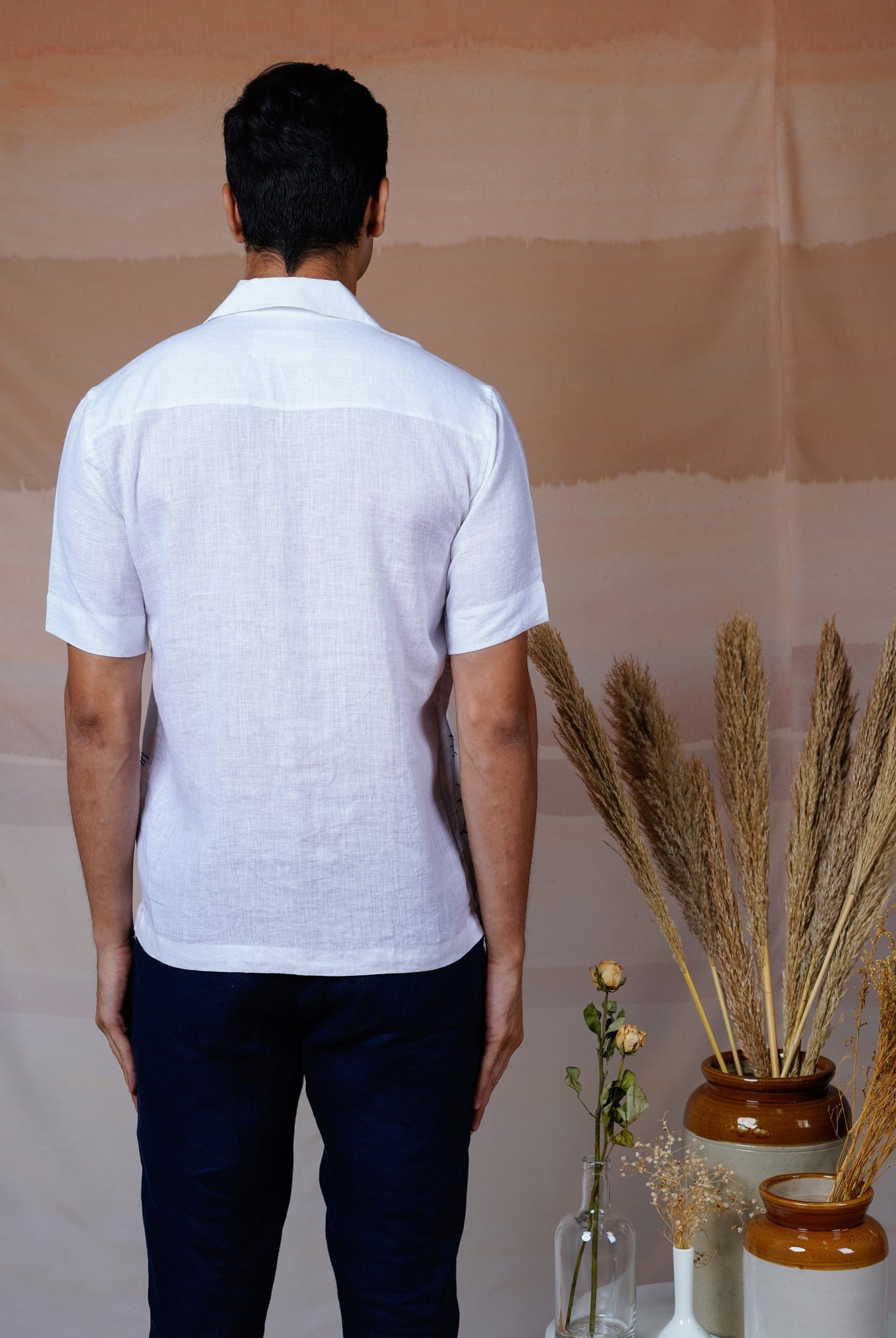 Coastal Charm - Hand Embroidered Unisex Linen Shirt - CiceroniShirtsCultura Studio