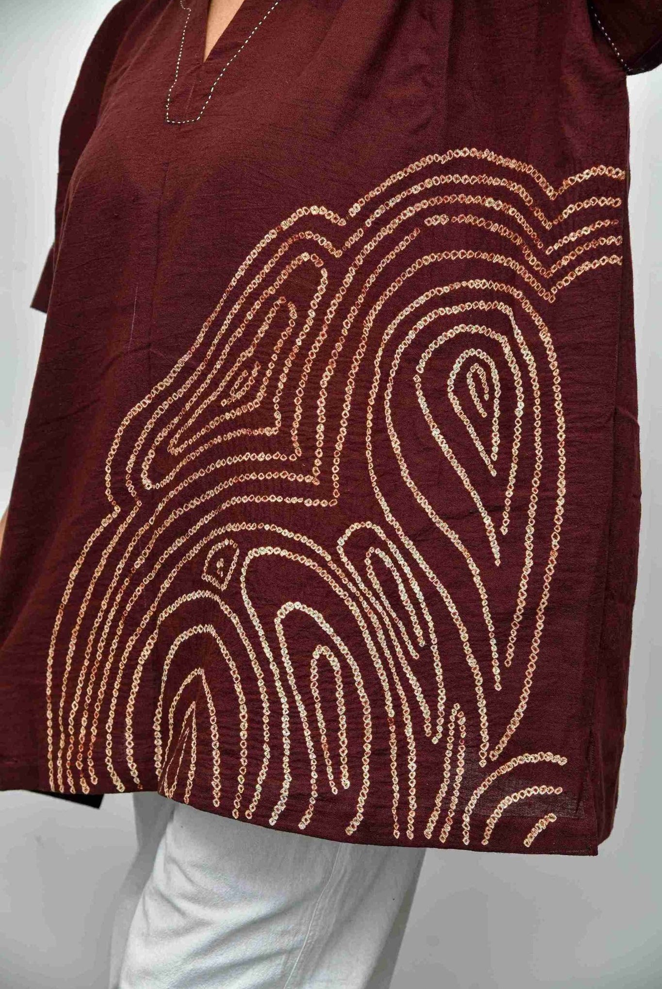 Cocoa Fingerprint Top - CiceroniTopsYD Aashiya