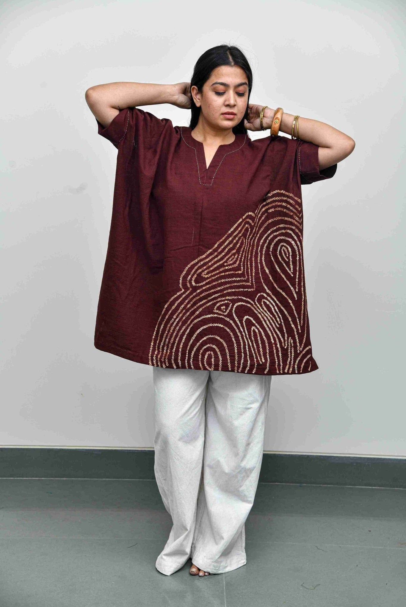 Cocoa Fingerprint Top - CiceroniTopsYD Aashiya