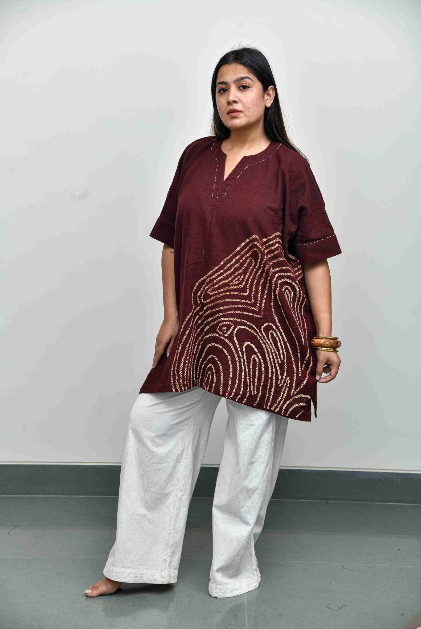 Cocoa Fingerprint Top - CiceroniTopsYD Aashiya