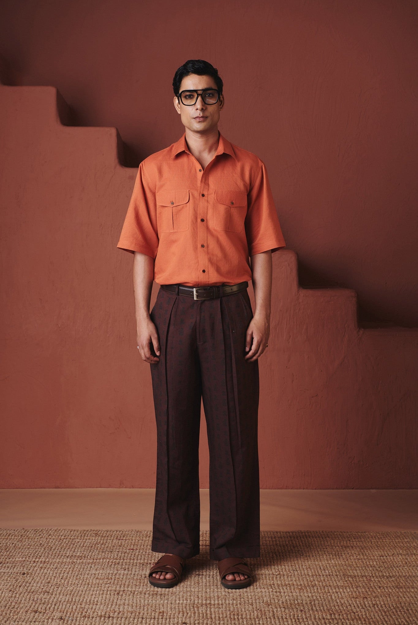 Coffee Buta Co - Linen Men's Baggy Pants - CiceroniPantsSaphed