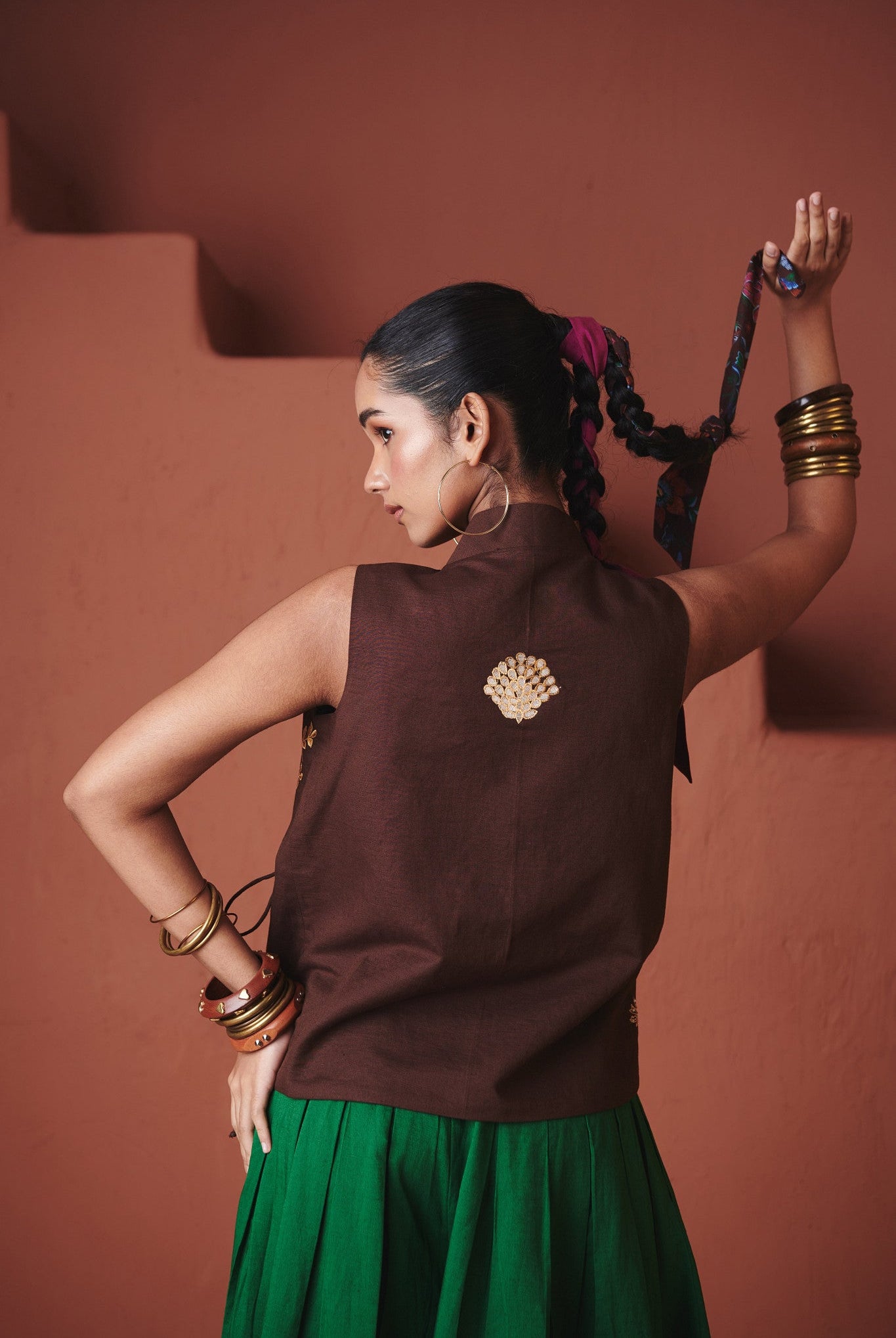 Coffee Co - Linen Wrap Waistcoat - CiceroniWaistcoatSaphed