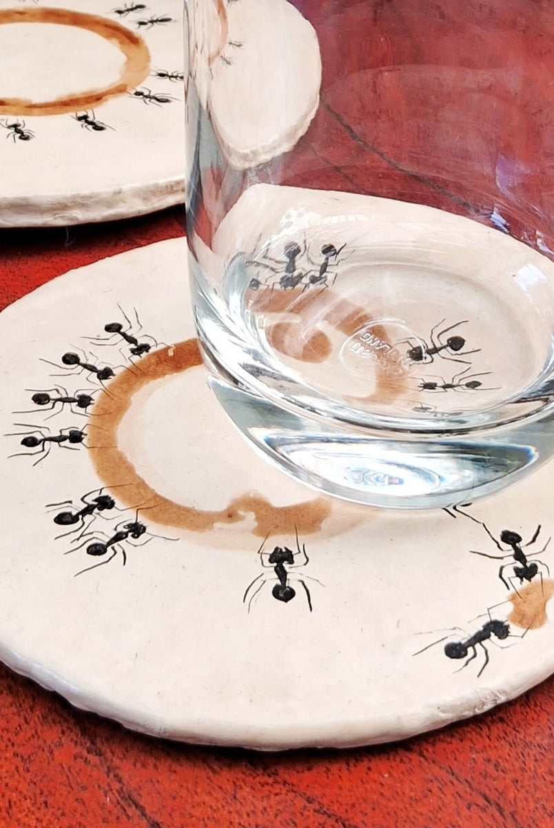Coffee Lover Ants Coasters - CiceroniCoastersAranya Earthcraft