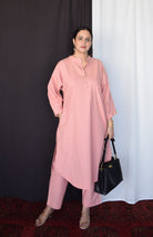 Coffee Pink Anti - fit Kurta with Placket - CiceroniKurta, Everyday WearHouse of Moxa