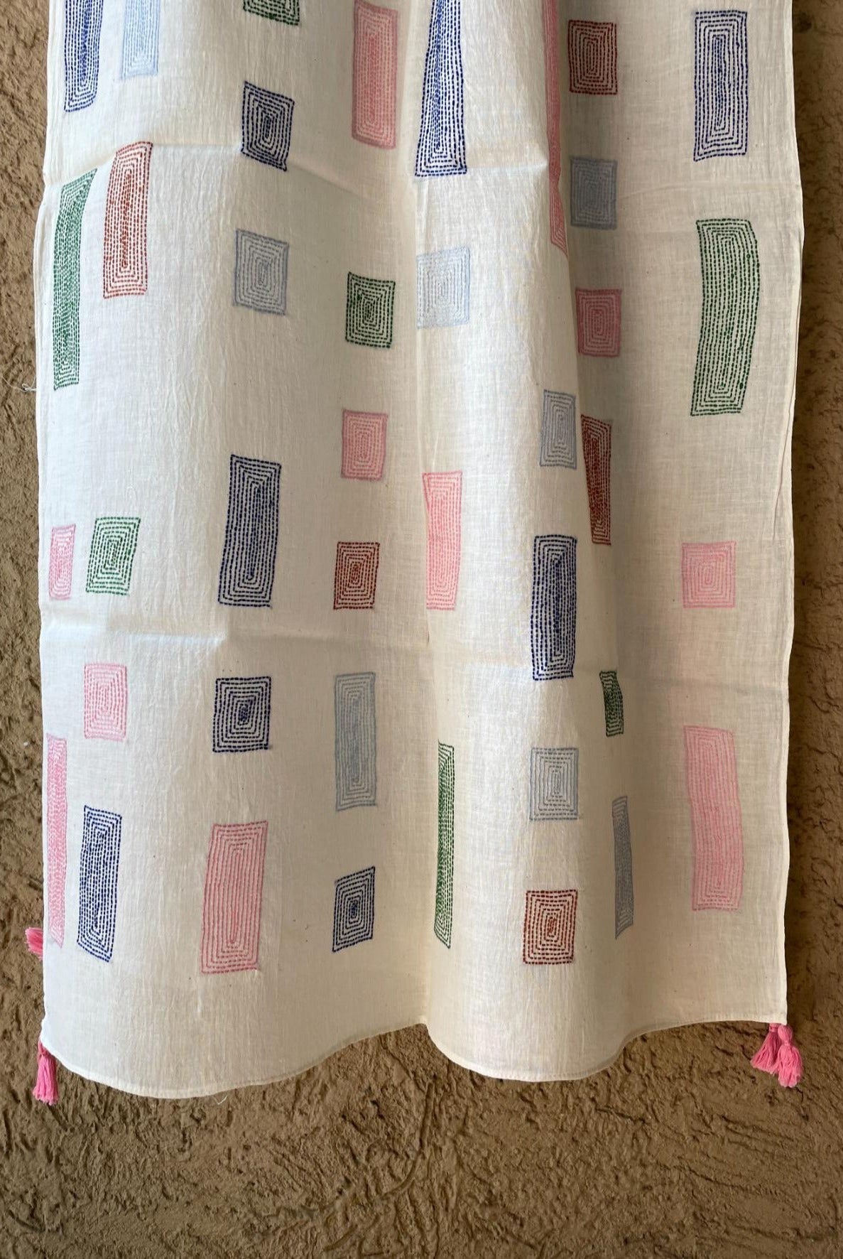 Colour Block Stole – White - CiceroniStoleIra