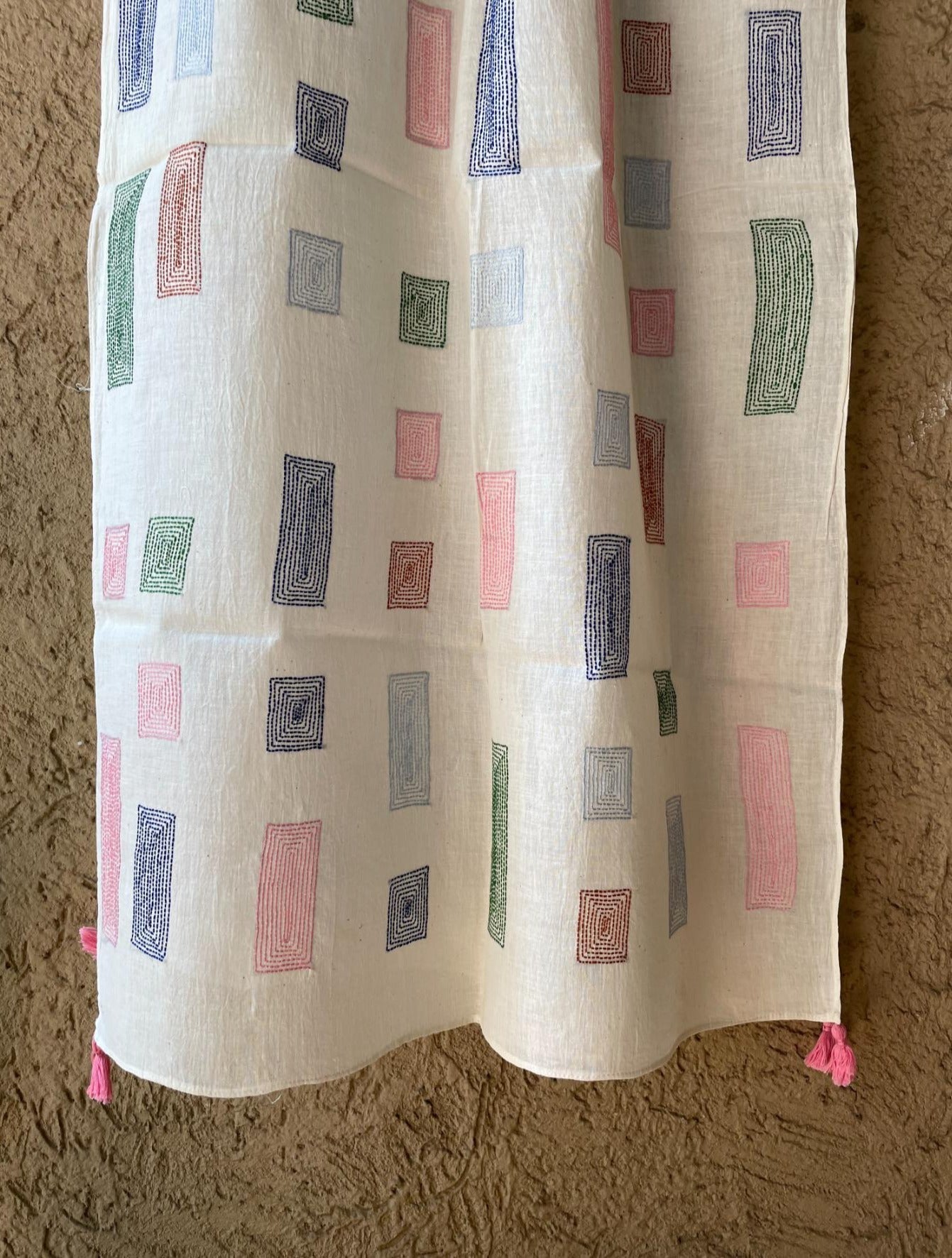 Colour Block Stole – White - CiceroniStoleIra