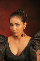 Contemporary Earring with S-hook and Round Motif - CiceroniEarringsAarika