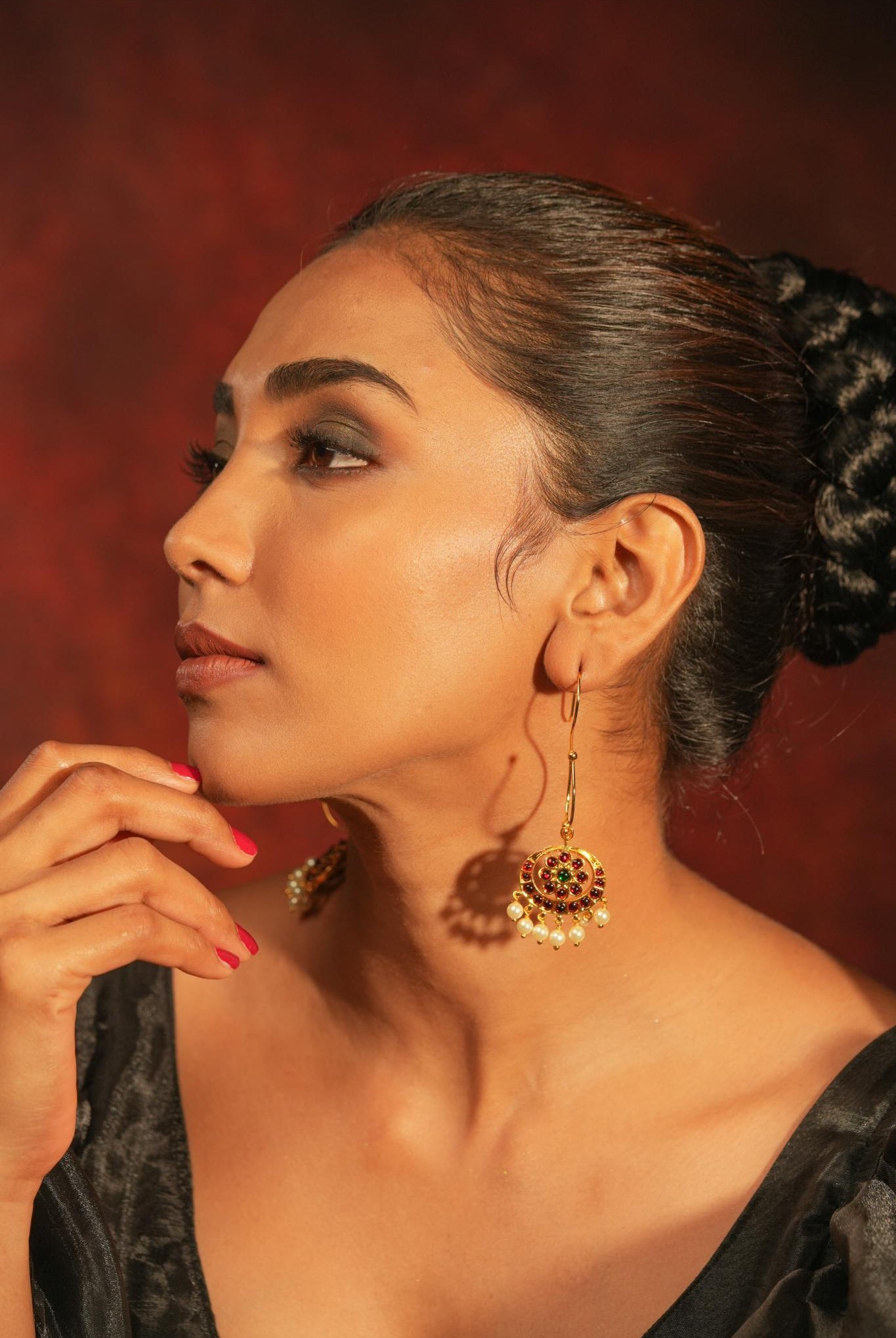 Contemporary Earrings with S-hook and Pearl Motif - CiceroniEarringsAarika