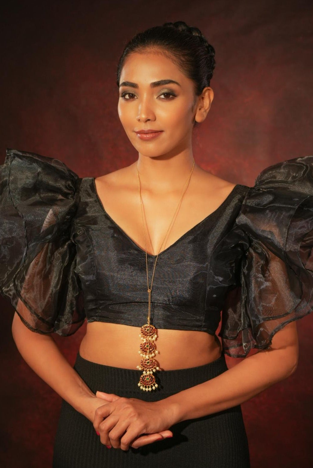 Contemporary Temple Necklace - Black - CiceroniNecklaceAarika