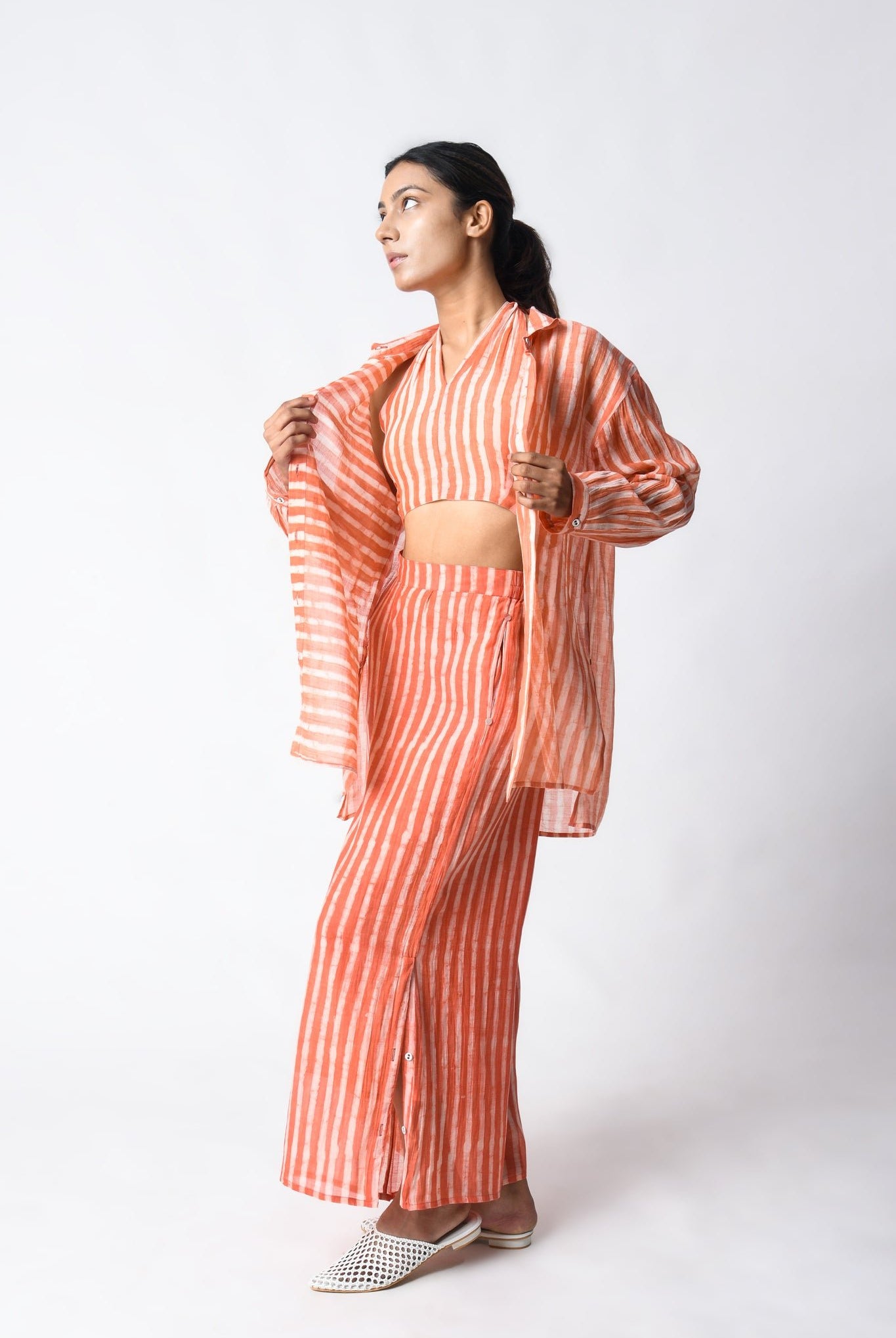 Coral Shirt Cord Set - CiceroniCo - ord SetJayati Goenka