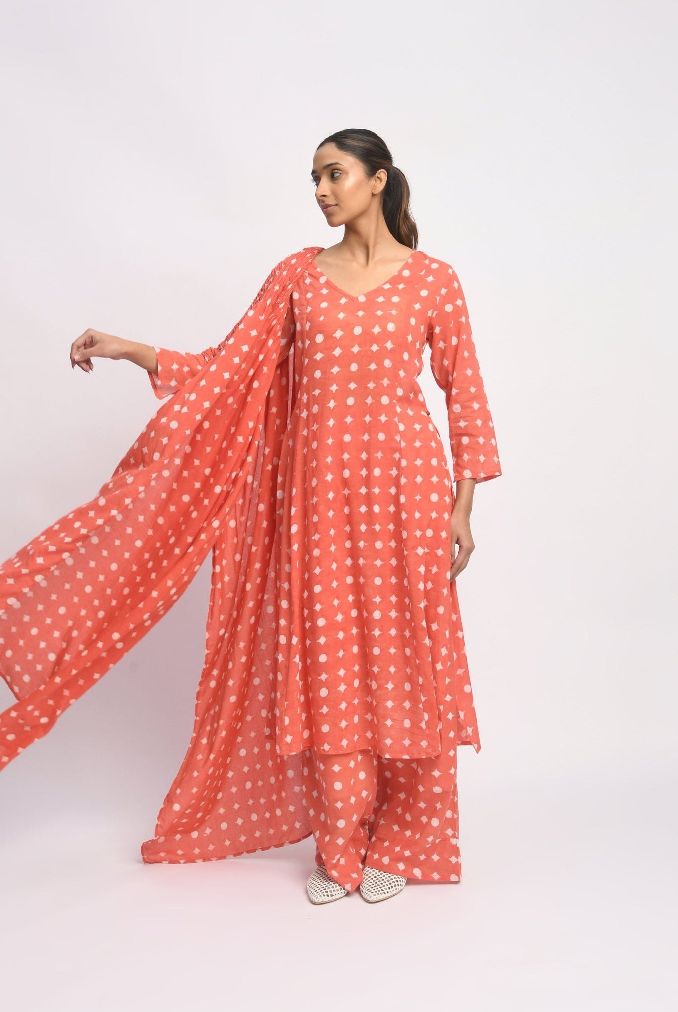 Coral Suit Set - CiceroniKurta Set, Everyday WearJayati Goenka