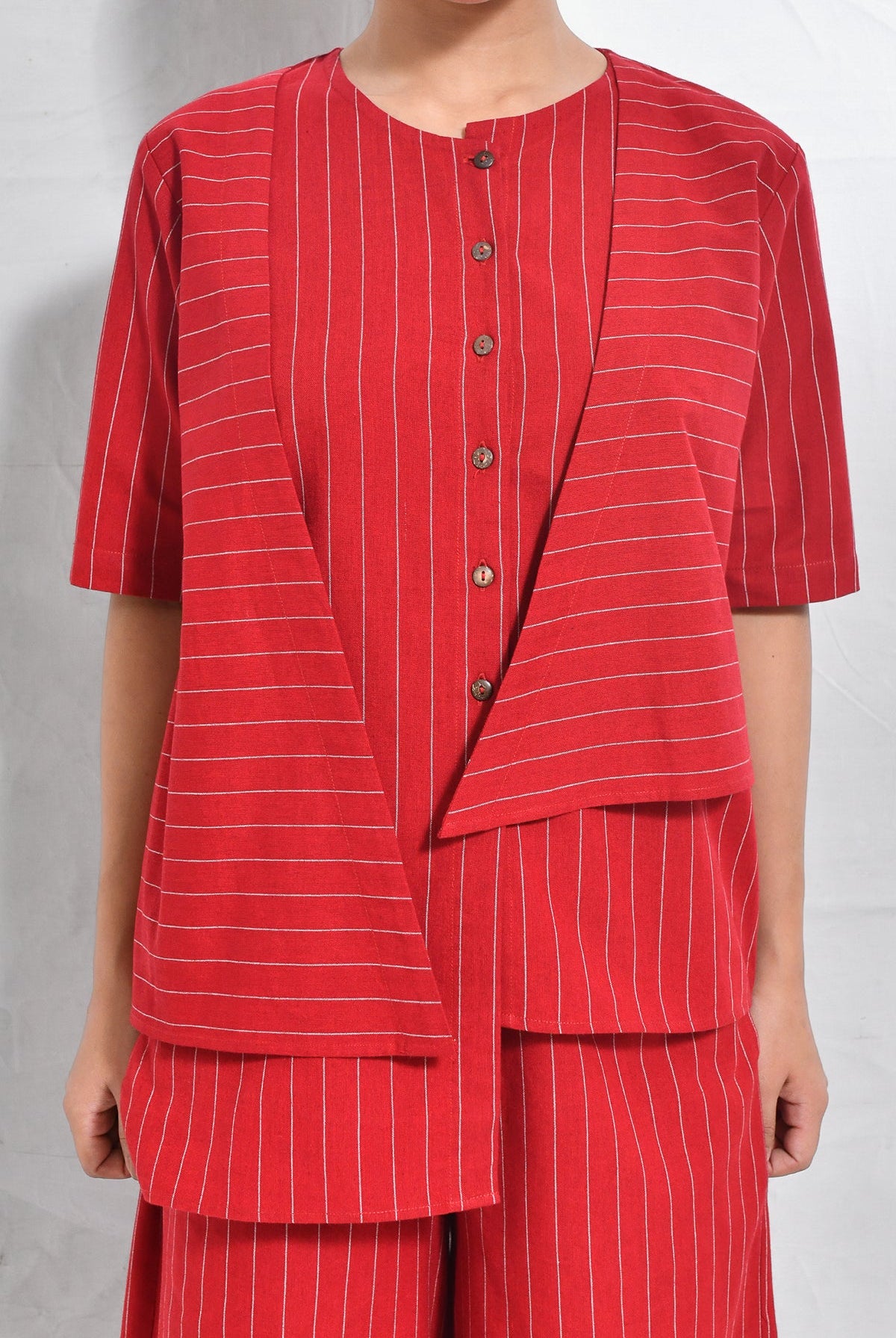 Cotton Stripes Asymmetrical Co - ord (Set of 2) - CiceroniCo - ord SetHiranya