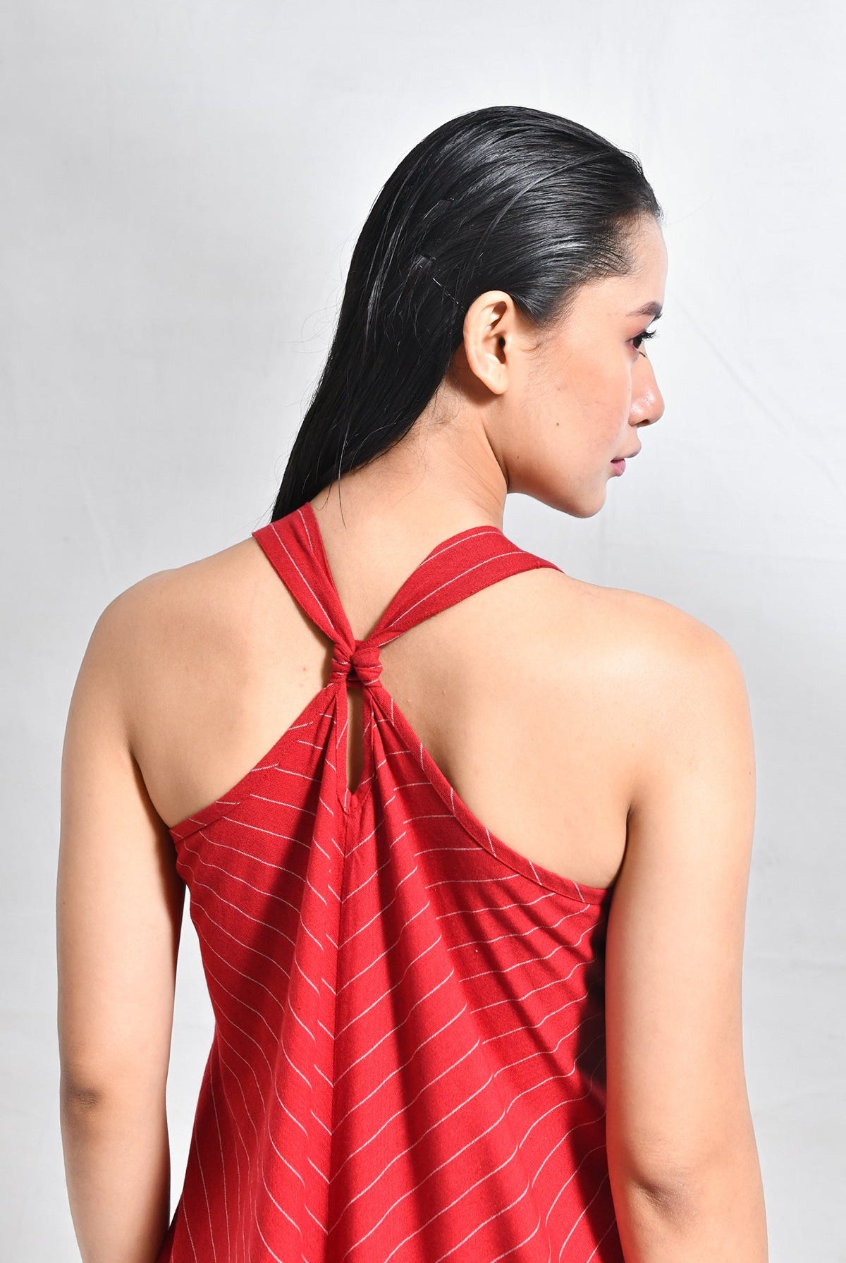Cotton Stripes Back - Twist Dress - CiceroniDressesHiranya