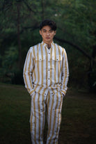 Country Oversized Jacket - Yellow Stripe - CiceroniJacketsThe Terra Tribe