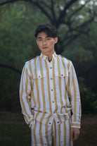 Country Oversized Jacket - Yellow Stripe - CiceroniJacketsThe Terra Tribe