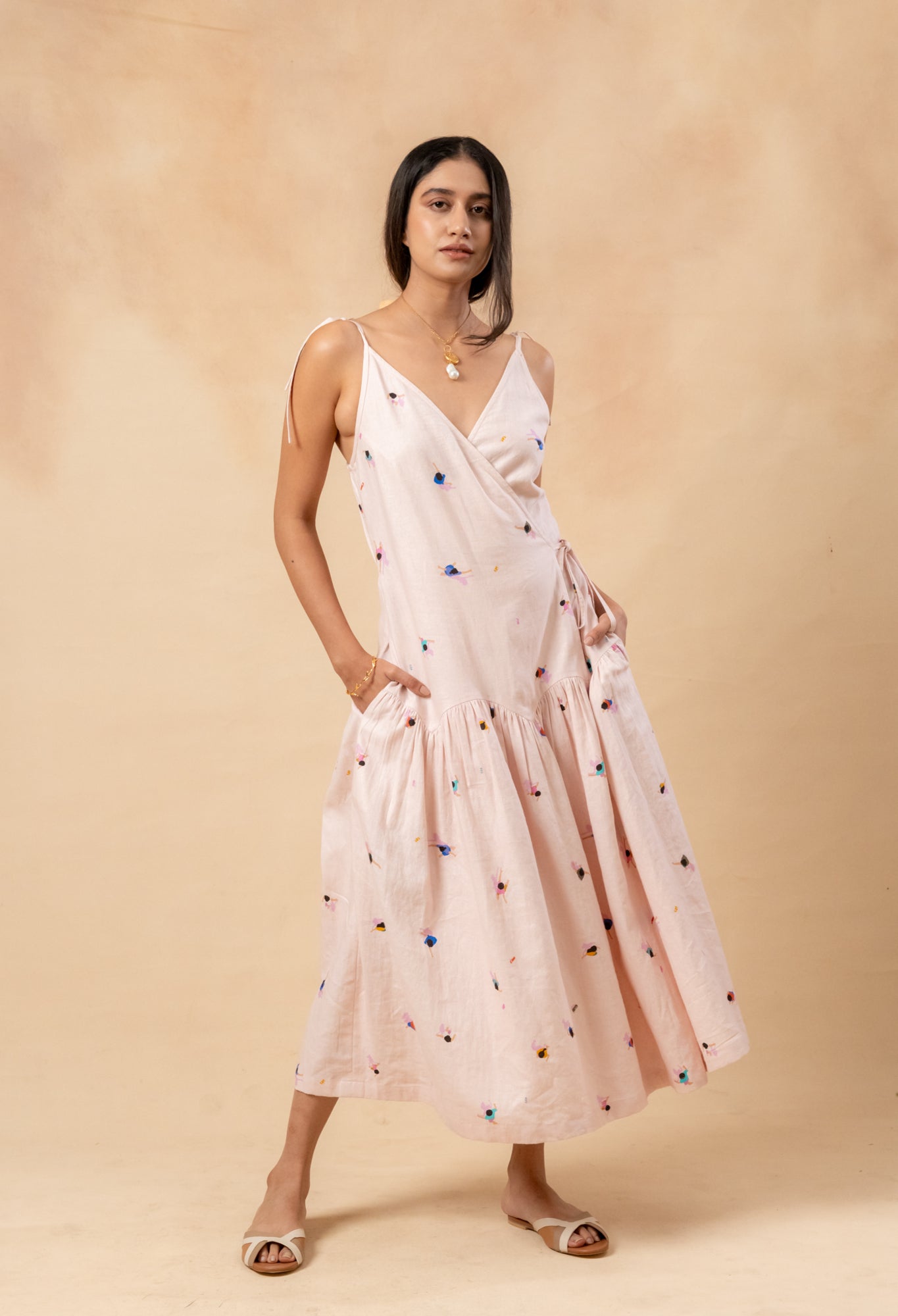 Crayon Wrap Dress - CiceroniDressesDoodlage