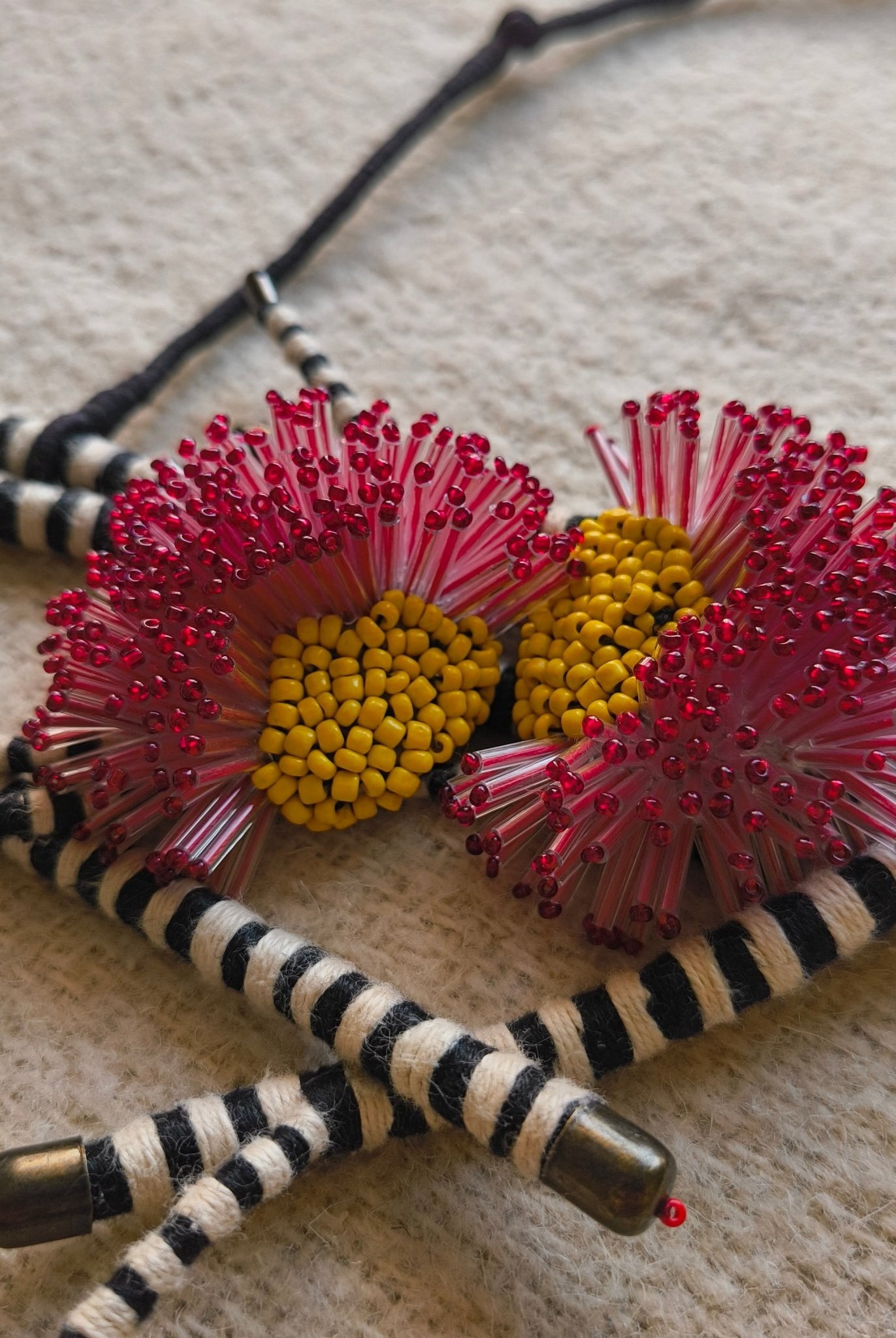 Crimson Bloom Statement Necklace - CiceroniNeckpieceBandish
