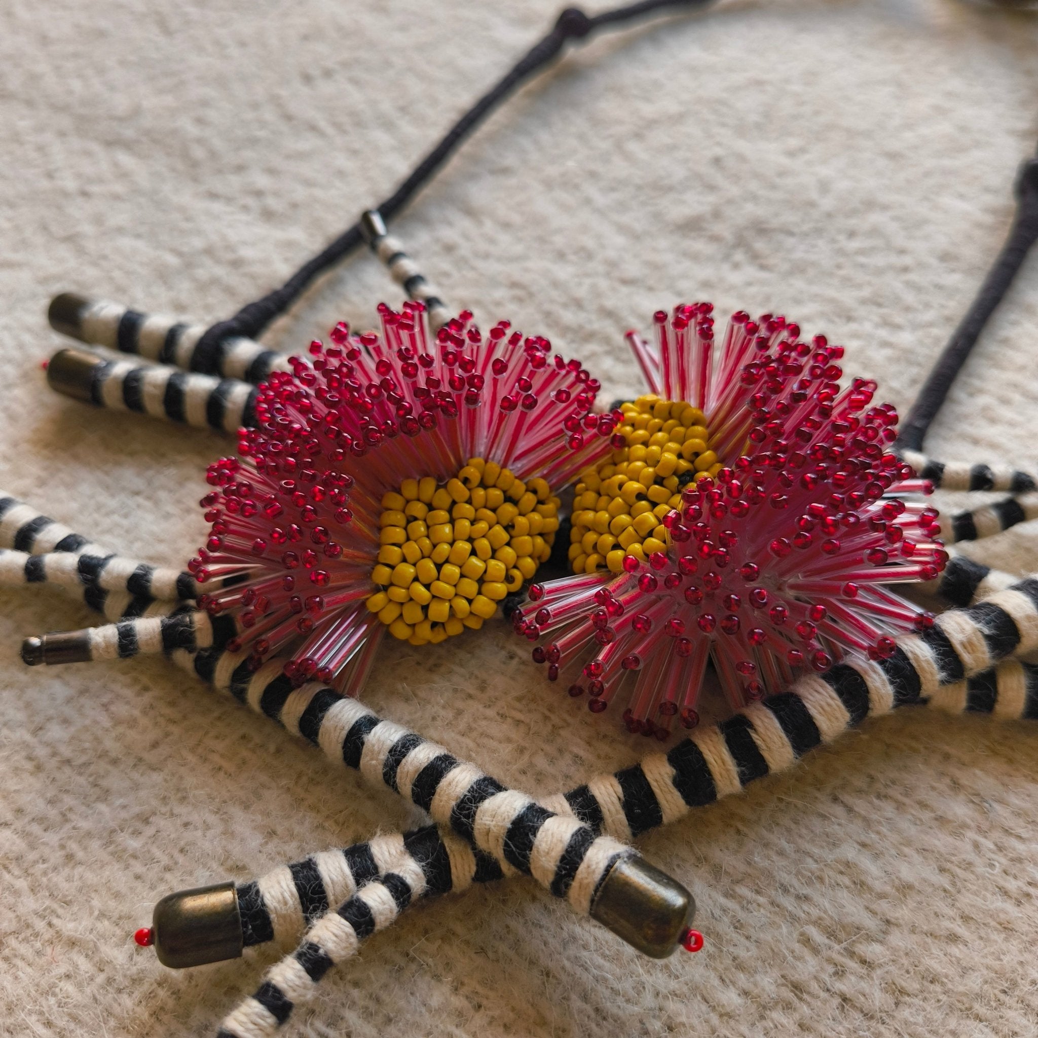 Crimson Bloom Statement Necklace - CiceroniNeckpieceBandish