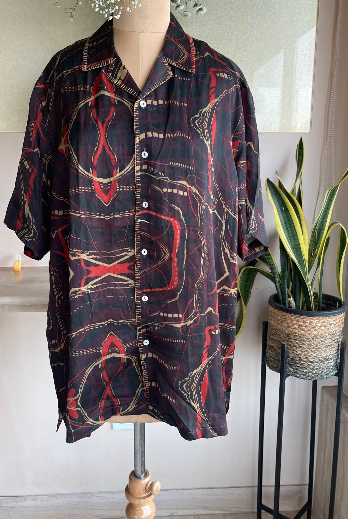 Crimson Echo Men's Art Shirt - CiceroniMen ShirtsArtbeats by Keerthana
