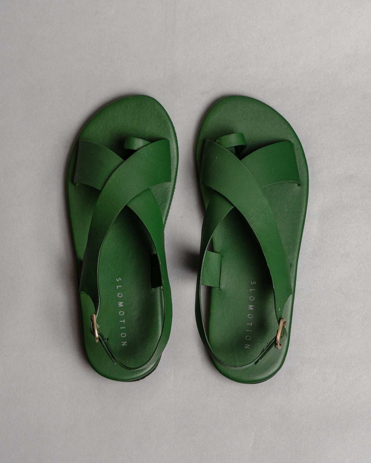 Crossover Strap Leather Women's Sandals - Green - CiceroniSandalsSlomotion