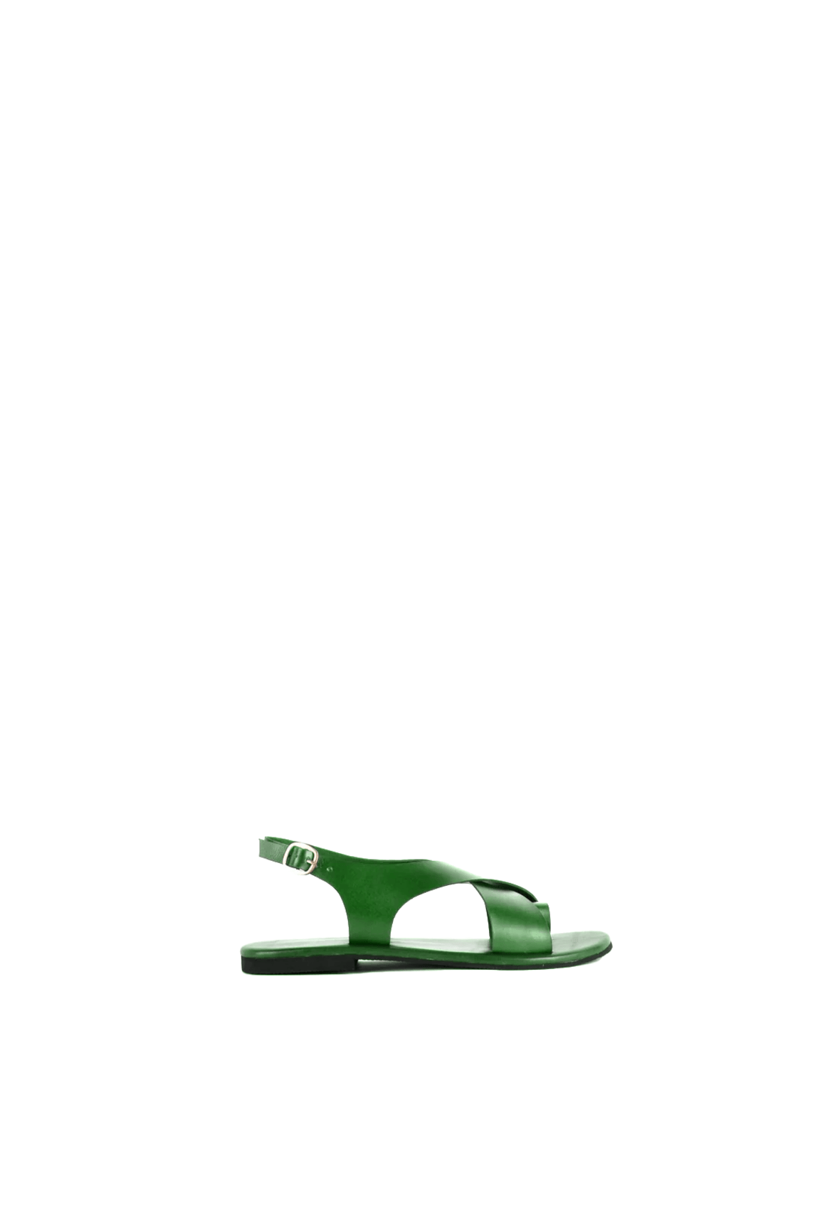 Crossover Strap Leather Women's Sandals - Green - CiceroniSandalsSlomotion