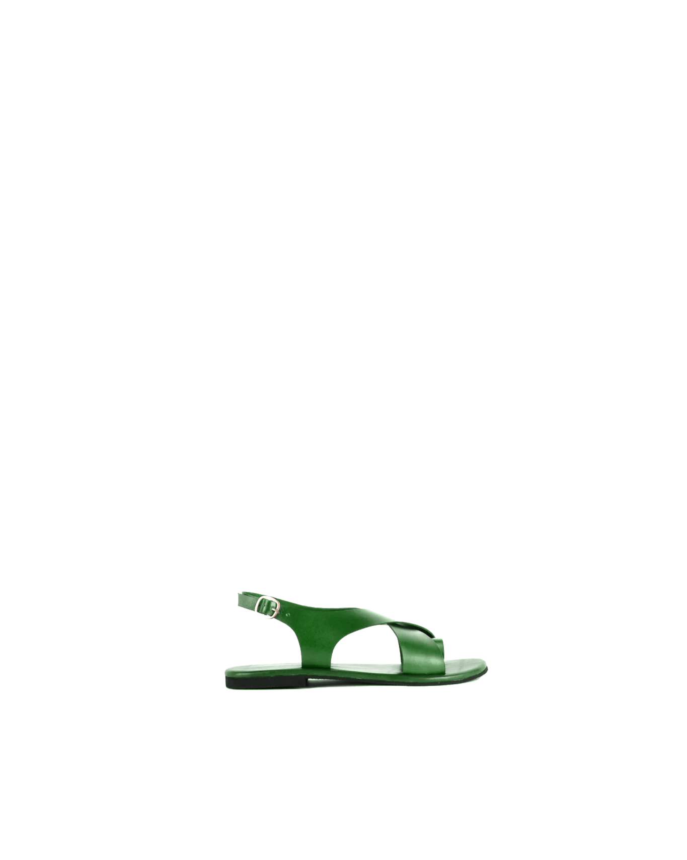 Crossover Strap Leather Women's Sandals - Green - CiceroniSandalsSlomotion