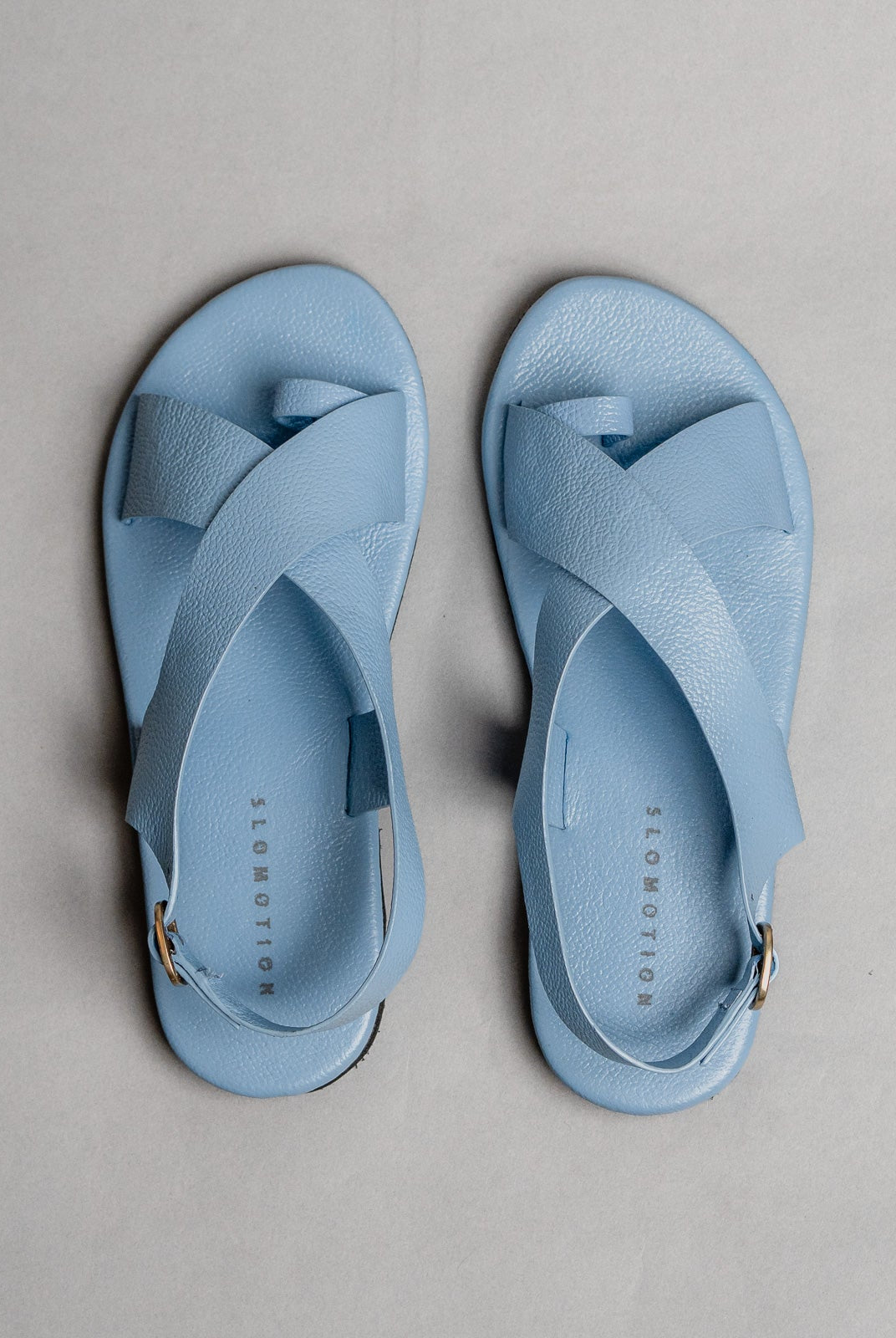 Crossover Strap Leather Women's Sandals - Sky - CiceroniSandalsSlomotion