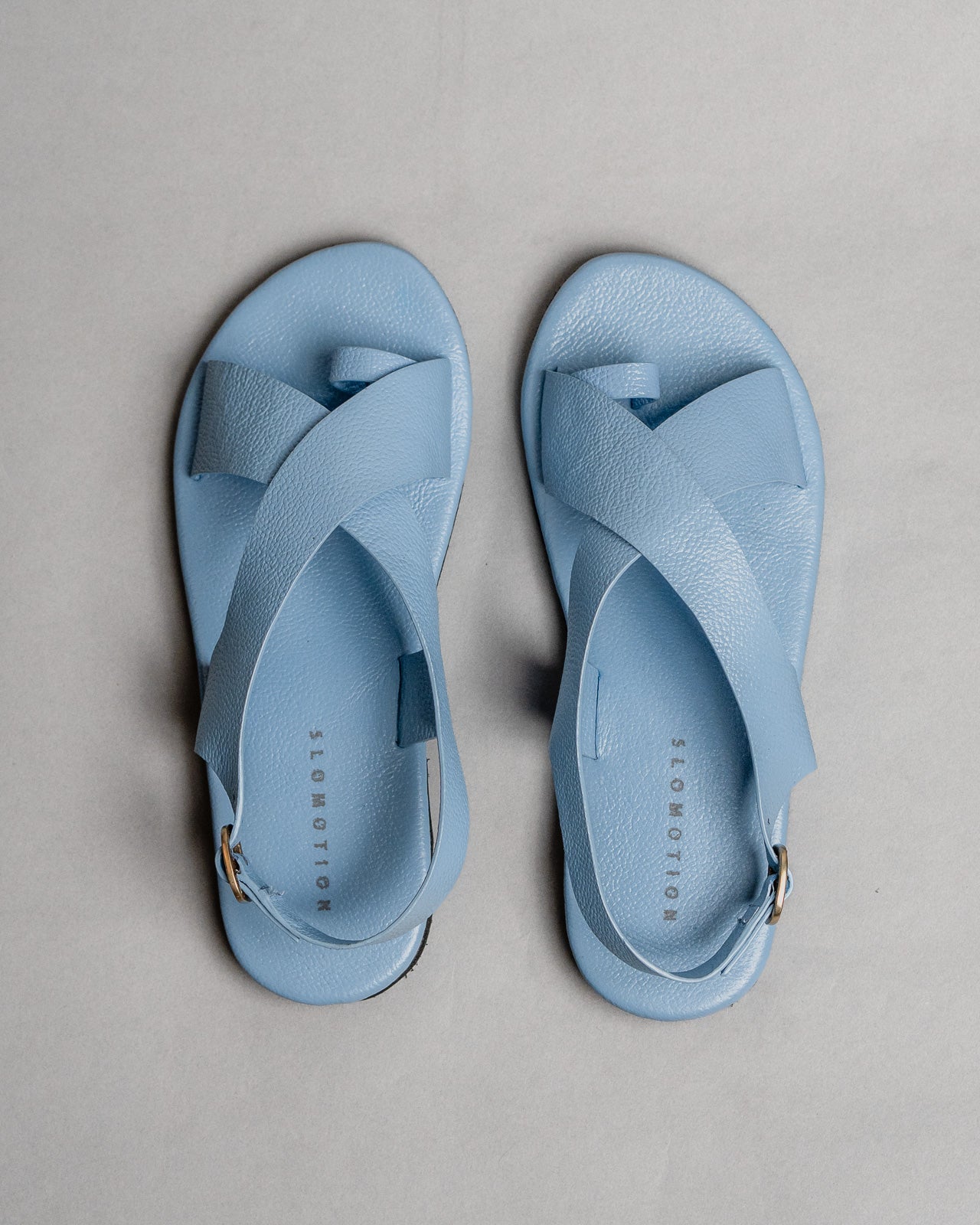 Crossover Strap Leather Women's Sandals - Sky - CiceroniSandalsSlomotion