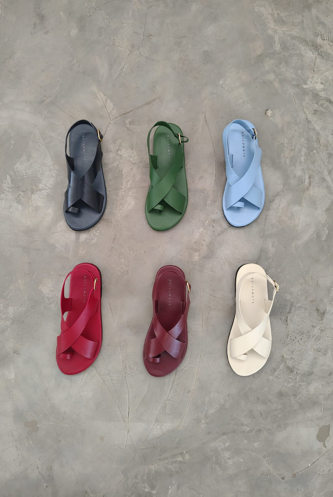 Crossover Strap Leather Women's Sandals - Sky - CiceroniSandalsSlomotion