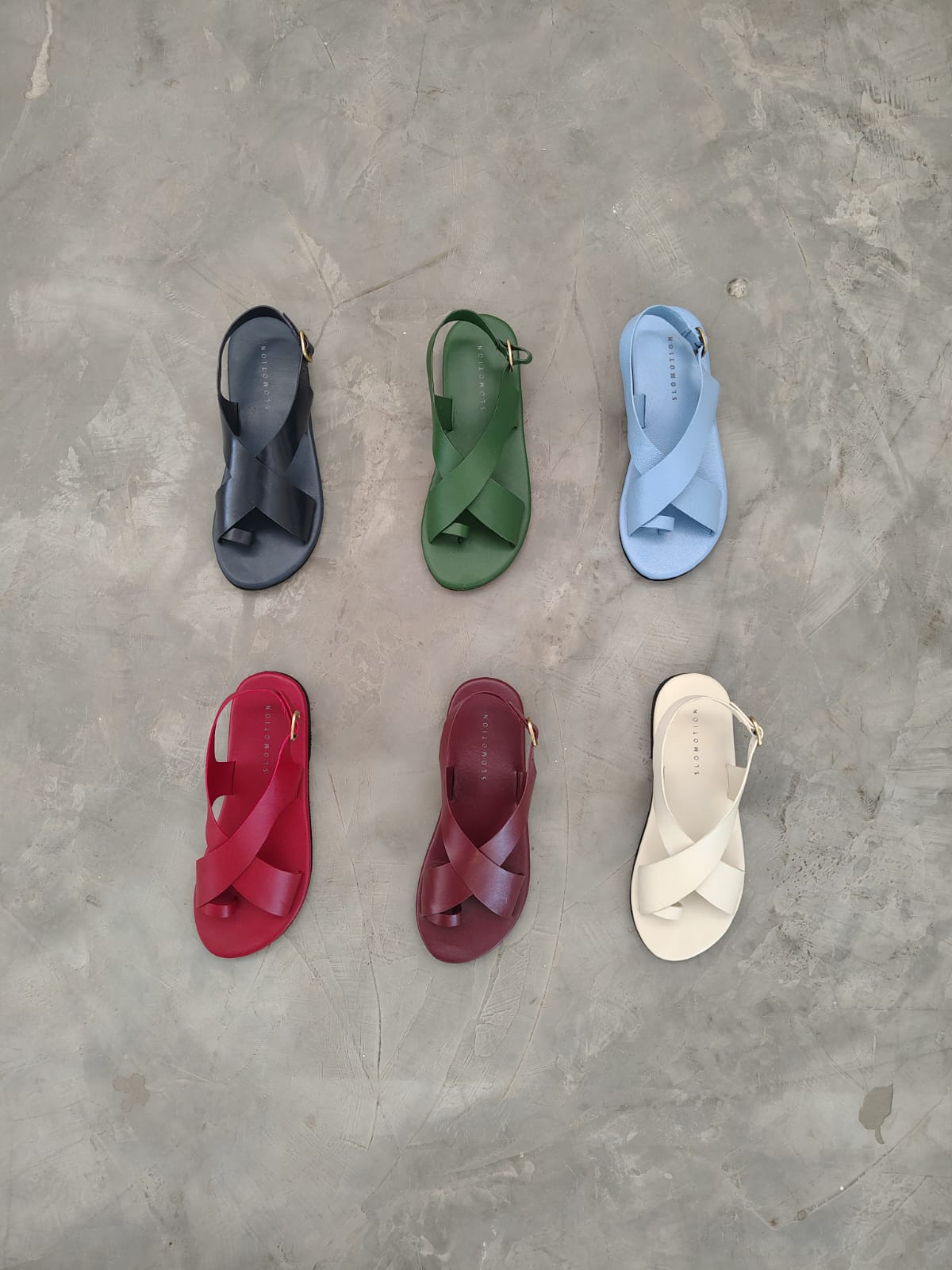 Crossover Strap Leather Women's Sandals - Sky - CiceroniSandalsSlomotion