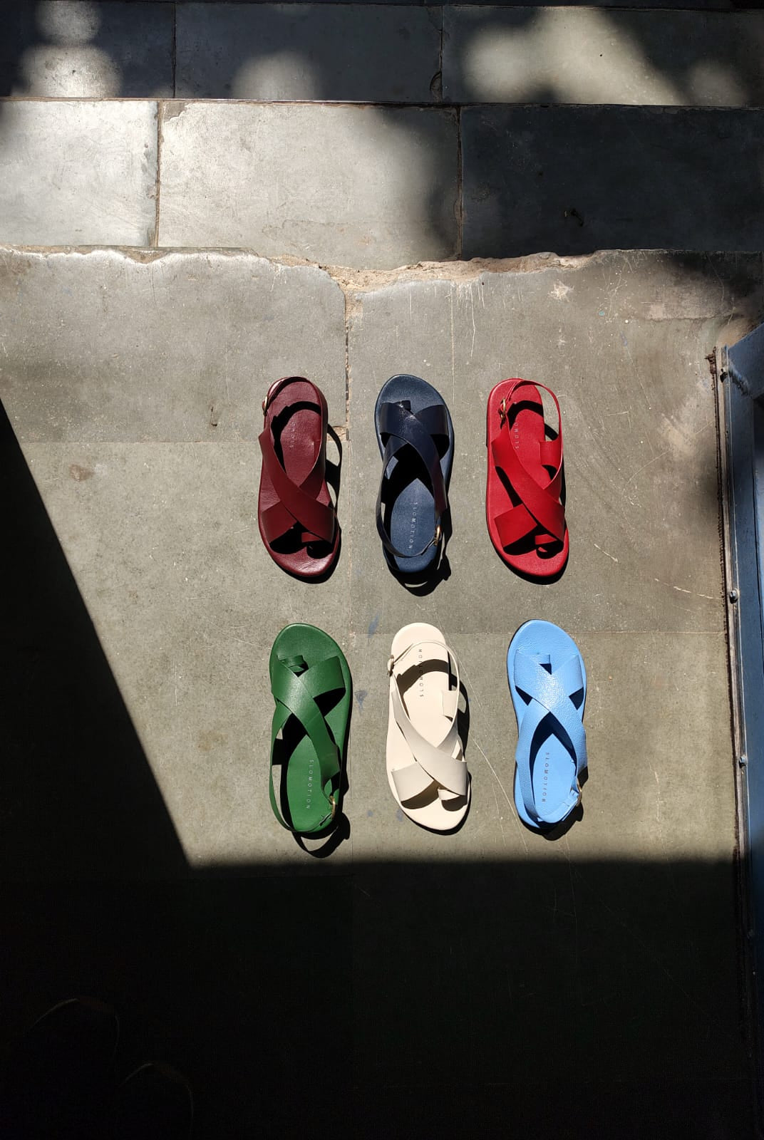 Crossover Strap Leather Women's Sandals - Sky - CiceroniSandalsSlomotion