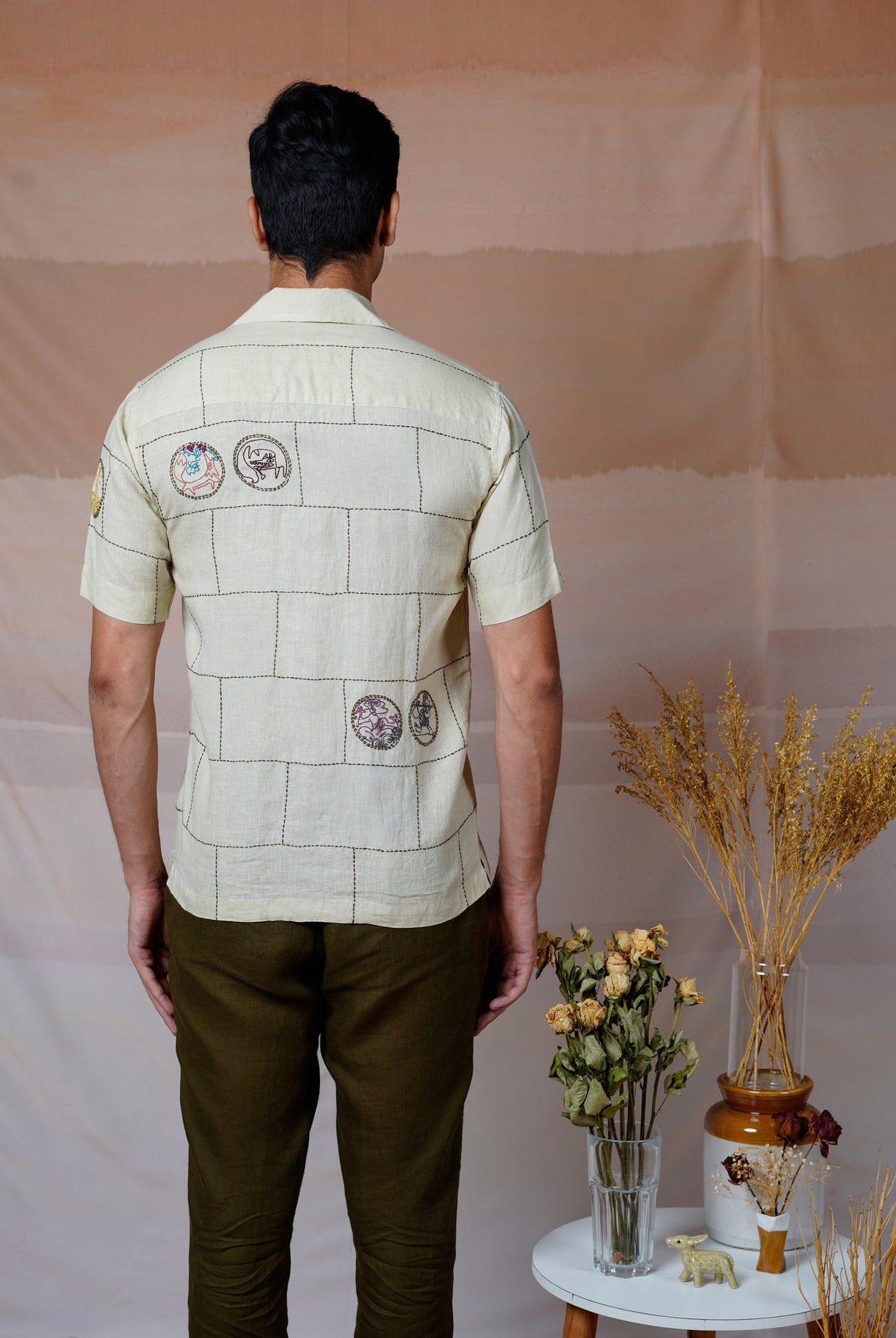 Cultural Tales - Hand Embroidered Unisex Linen Shirt - CiceroniShirtsCultura Studio