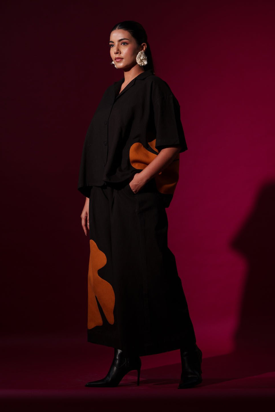 Cumin Pants in Black and Rust Orange - CiceroniPantsStoique