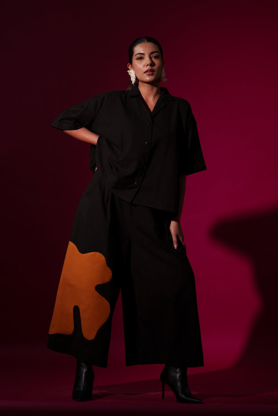 Cumin Pants in Black and Rust Orange - CiceroniPantsStoique