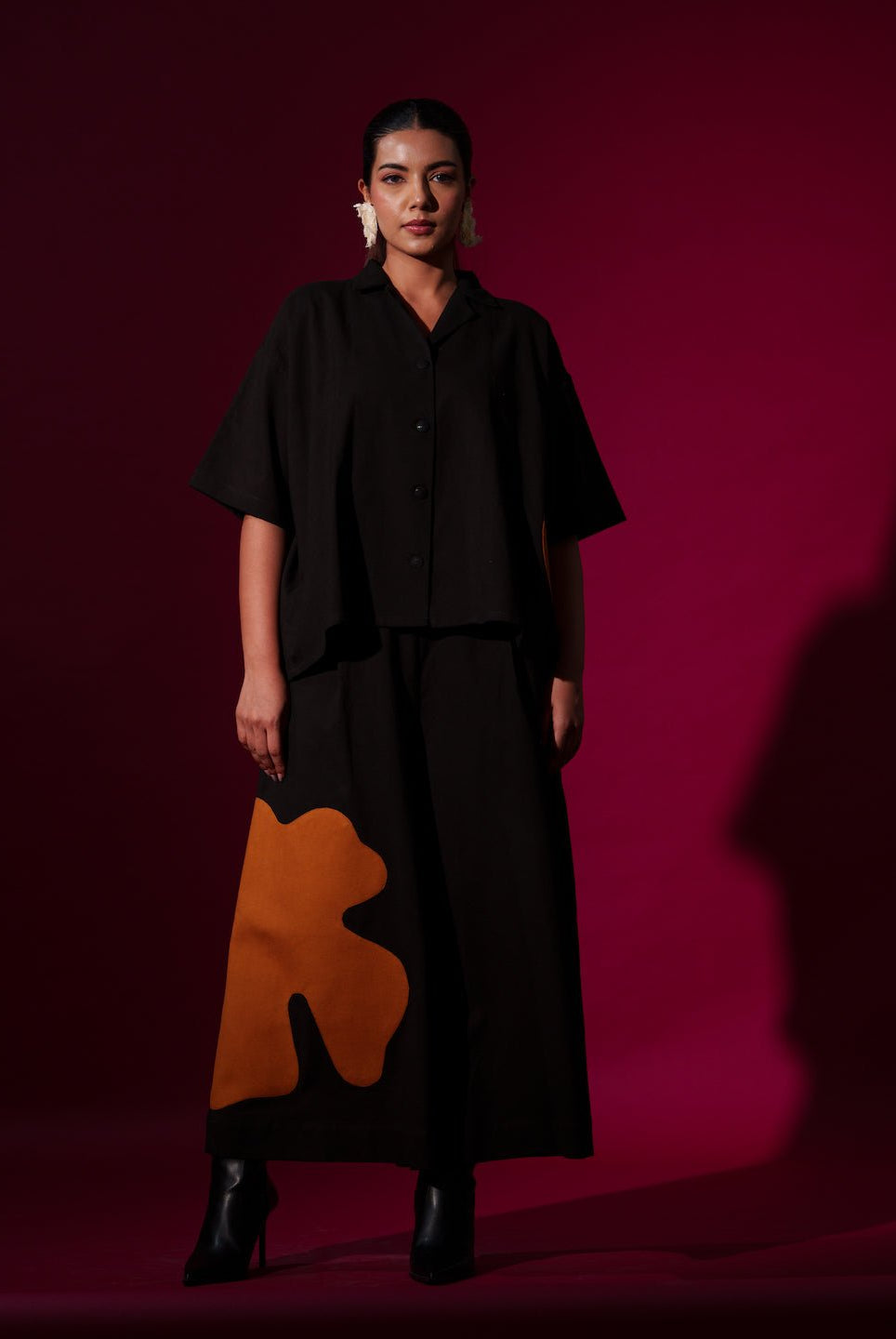 Cumin Pants in Black and Rust Orange - CiceroniPantsStoique