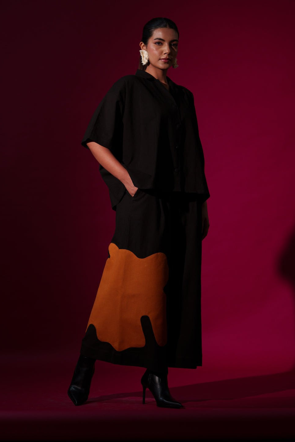 Cumin Pants in Black and Rust Orange - CiceroniPantsStoique