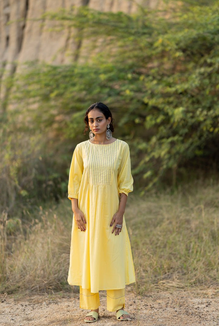Cupcake Yellow Kurta Set with Dupatta - CiceroniKurta Set, Everyday WearMaidaan