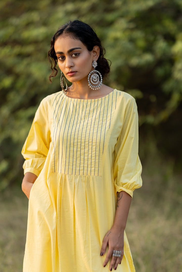 Cupcake Yellow Kurta Set with Dupatta - CiceroniKurta Set, Everyday WearMaidaan