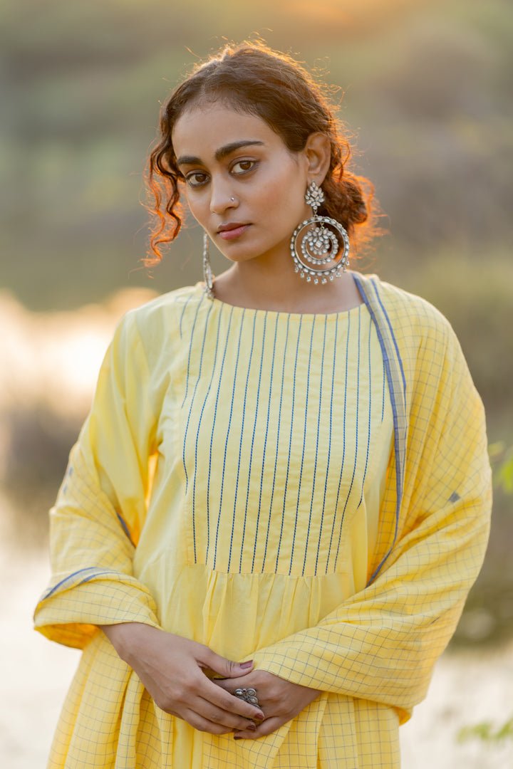 Cupcake Yellow Kurta Set with Dupatta - CiceroniKurta Set, Everyday WearMaidaan