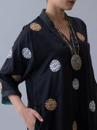 Daido Black Kaftan - CiceroniKaftanShades of India