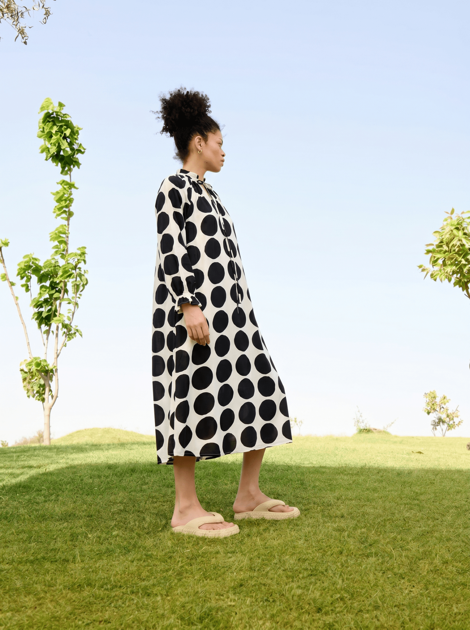 Daisy Dress - Black and Ecru Polka - CiceroniDressesRAAS Life