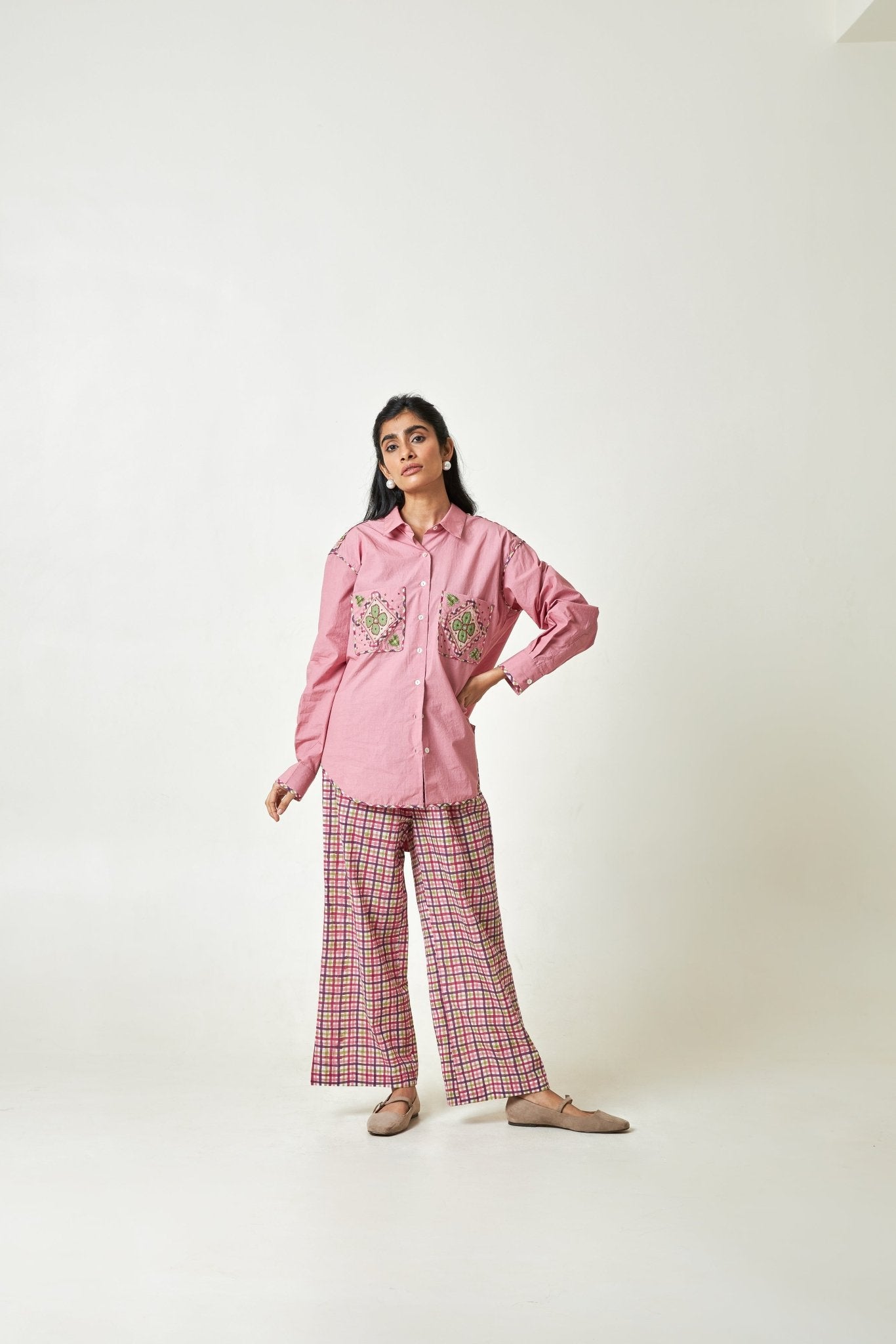 Daylight Rosé Embroidered Shirt - CiceroniShirtPants and Pajamas
